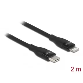   Delock Adat- és töltőkábel USB Type-C  - Lightning  iPhone , iPad  és iPod  készülékhez fekete 2 m M (DL-86638)