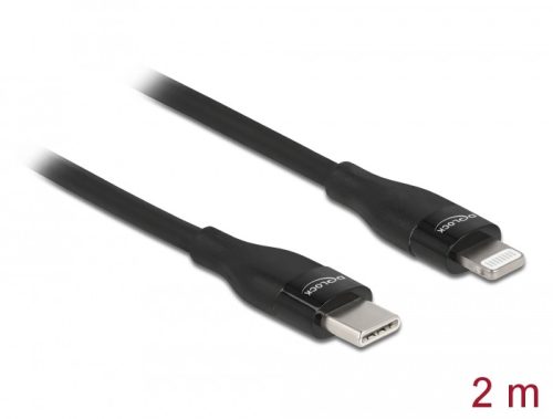 Delock Adat- és töltőkábel USB Type-C  - Lightning  iPhone , iPad  és iPod  készülékhez fekete 2 m M