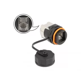   Delock Vízhatlan védőkupakkal ellátott kábel konnektor RJ45 anya - Cat.6A LSA (DL-86698)