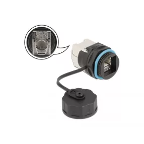  Delock Vízhatlan védőkupakkal ellátott kábel konnektor RJ45 anya - Cat.6A LSA (DL-86699)