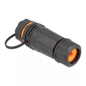   Delock Vízhatatlan védőkupakkal és borítással ellátott kábelkonnektor RJ45 anya - RJ45 anya Cat.6A (DL-86700)