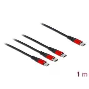   Delock USB Ladekabel 3 in 1 USB Type-C  zu 3 x USB Type-C  1 m (DL-86713)