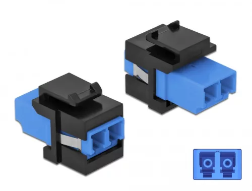 Delock Keystone modul LC Duplex aljzat - LC Duplex aljzat kék / fekete (DL-86718)