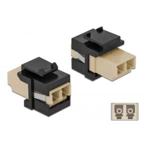   Delock Keystone modul LC Duplex aljzat - LC Duplex aljzat bézs / fekete (DL-86719)
