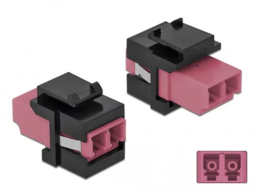 Delock Keystone modul LC Duplex aljzat - LC Duplex aljzat ibolya / fekete (DL-86721)