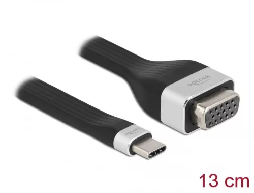 Delock FPC lapos csík kábel USB Type-C  - VGA (DP Alt Mode) 13 cm (DL-86730)