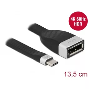   Delock FPC lapos csík kábel USB Type-C  - DisplayPort (DP Alt Mode) 4K 60 Hz 13,5 cm (DL-86731)