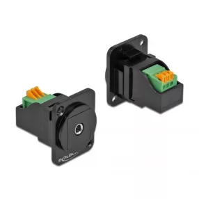   Delock D-típusú Modul 3,5 mm-es 3 érintkezős sztereó jack hüvely anya sorkapocs modul (DL-86732)