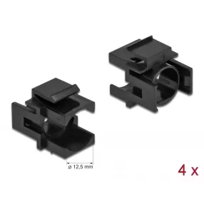   Delock Keystone fekete borító 12,5 mm-es lyukkal, 4 db. (DL-86738)