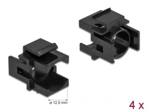 Delock Keystone fekete borító 12,5 mm-es lyukkal, 4 db. (DL-86738)