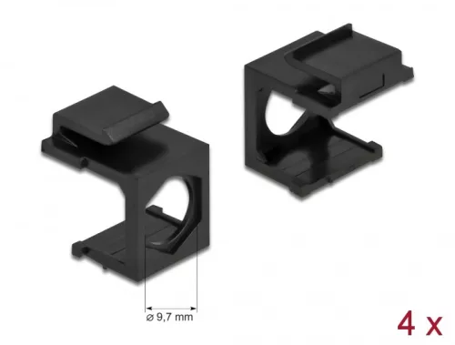 Delock Keystone fekete borító 9,7 mm-es lyukkal, 4 db. (DL-86739)