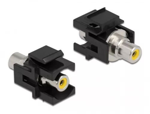 Delock Keystone modul, RCA-csatlakozóhüvely > RCA-csatlakozóhüvely, sárga / fekete (DL-86740)