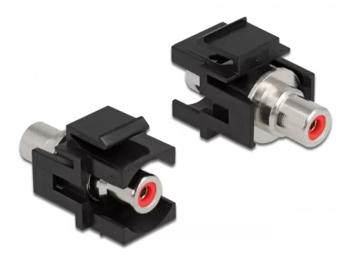Delock Keystone modul, RCA-csatlakozóhüvely > RCA-csatlakozóhüvely, piros / fekete (DL-86741)