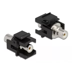   Delock Keystone modul, RCA-csatlakozóhüvely > RCA-csatlakozóhüvely, fehér / fekete (DL-86742)