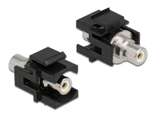 Delock Keystone modul, RCA-csatlakozóhüvely > RCA-csatlakozóhüvely, fehér / fekete