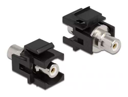 Delock Keystone modul, RCA-csatlakozóhüvely > RCA-csatlakozóhüvely, fehér / fekete (DL-86742)