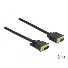   Delock Kábel DVI 12+5 csatlakozódugóval - VGA csatlakozódugóval 2 m (DL-86749)