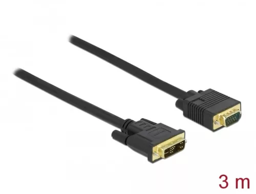 Delock Kábel DVI 12+5 csatlakozódugóval - VGA csatlakozódugóval 3 m (DL-86750)