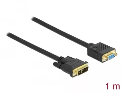 Delock Kábel DVI 12+5 csatlakozódugóval - VGA csatlakozódugóval 1 m (DL-86752)