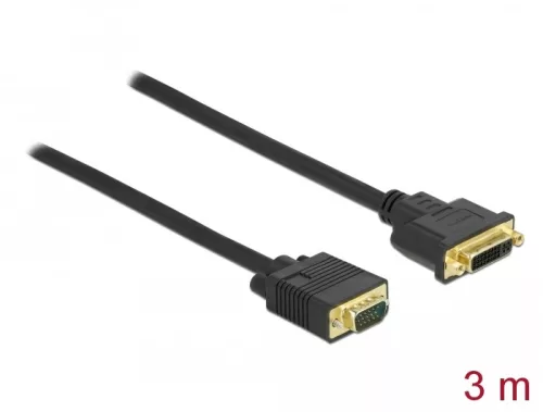 Delock Kábel DVI 24+5 csatlakozódugóval - VGA csatlakozódugóval 3 m (DL-86758)