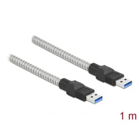   Delock USB 3.2 Gen 1, fém borítású kábel A-típusú apa   A-típusú, 1 méter (DL-86775)