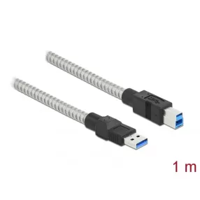  Delock USB 3.2 Gen 1, fém borítású kábel A-típusú apa   B-típusú, 1 méter (DL-86778)