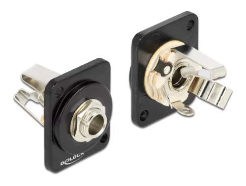 Delock D-típusú Modul 6,35 mm 3 tűs sztereó jack hüvely forrasztott konnektorhoz (DL-86790)