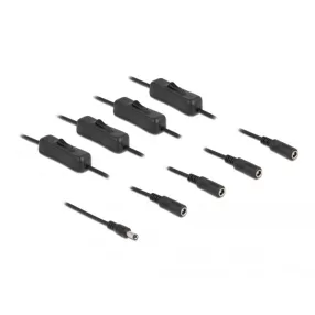   Delock DC kábel 5,5 x 2,1 mm apa   4 db. DC anya kapcsolóval ellátott, 1 m (DL-86796)