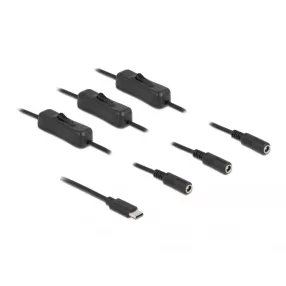   Delock USB Type-C  apa   3 db. DC 5,5 x 2,1 mm anya csatlakozójú, 1 méter hosszú kábel (DL-86801)