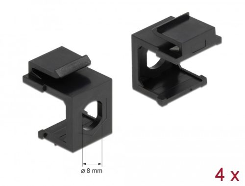 Delock Keystone fekete borító 8,0 mm-es lyukkal, 4 db.