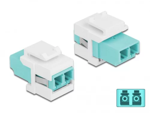 Delock Keystone modul LC Duplex aljzat - LC Duplex aljzat vízkék / fehér (DL-86817)