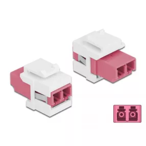   Delock Keystone modul LC Duplex aljzat - LC Duplex aljzat ibolya / fehér (DL-86818)