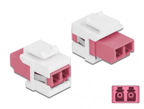 Delock Keystone modul LC Duplex aljzat - LC Duplex aljzat ibolya / fehér (DL-86818)