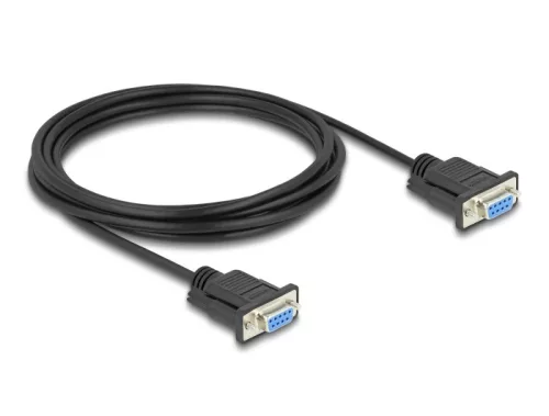 Delock D-Sub9-es, RS-232 soros kábel, anya-anya, 3 m (DL-86825)