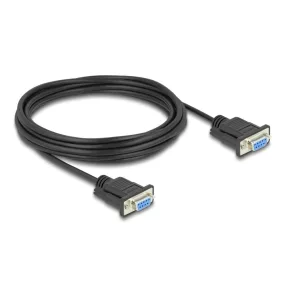   Delock D-Sub9-es, RS-232 soros kábel, anya-anya, 5 m (DL-86826)
