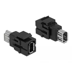   Delock Keystone modul, FireWire-csatlakozóhüvely > FireWire-csatlakozóhüvely, fekete (DL-86852)