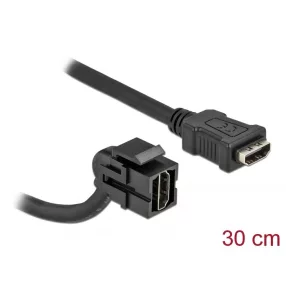   Delock Keystone modul, HDMI-csatlakozóhüvely 110  > HDMI-csatlakozóhüvely, kábellel fekete (DL-86853)