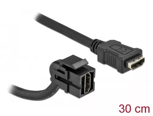 Delock Keystone modul, HDMI-csatlakozóhüvely 110  > HDMI-csatlakozóhüvely, kábellel fekete (DL-86853)