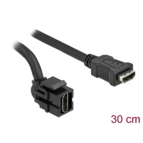   Delock Keystone modul, HDMI-csatlakozóhüvely 250  > HDMI-csatlakozóhüvely, kábellel fekete (DL-86854)