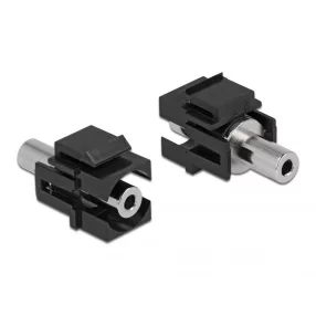   Delock Keystone Module sztereo jack anya 3,5 mm 3 tűs - sztereo jack anya 3,5 mm 3 tűs, fekete (DL-86859)