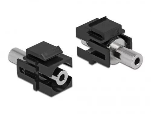 Delock Keystone Module sztereo jack anya 3,5 mm 3 tűs - sztereo jack anya 3,5 mm 3 tűs, fekete (DL-86859)
