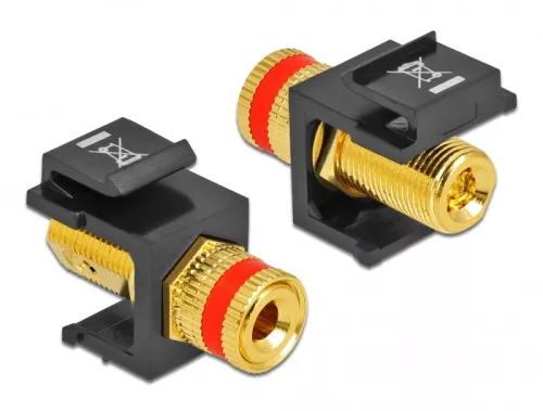 Delock Keystone modul szorító szerelvény > fekete menetes piros / anya (DL-86863)