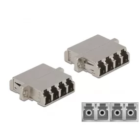   Delock LC optikai szálas csatlakozó Quad anya - LC Quad anya, egymódosú fém (DL-86875)