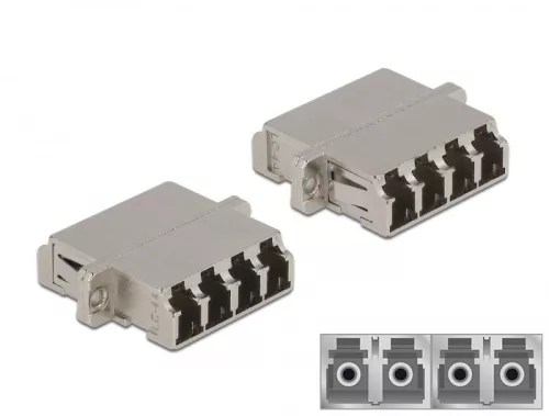 Delock LC optikai szálas csatlakozó Quad anya - LC Quad anya, egymódosú fém (DL-86875)