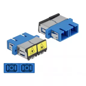   Delock SC optikai szálas csatlakozó Párosító lézervédő zárral / borítással Duplex anya - SC Duplex a (DL-86893)