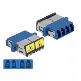  Delock LC optikai szálas csatlakozó Párosító lézervédő zárral / borítással Quad anya - LC Quad anya, (DL-86903)