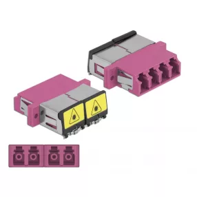   Delock LC optikai szálas csatlakozó Párosító lézervédő zárral / borítással Quad anya - LC Quad anya, (DL-86906)
