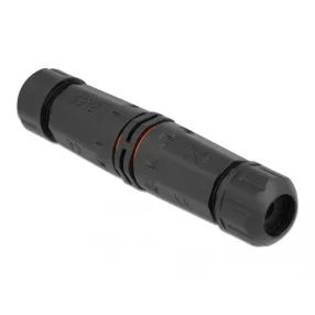   Delock Kültéri kábelkonnektor 3 tűs IP68 vízhatlan, becsavarható, a kábel átmérője 4,5 - 7,5 mm feke (DL-86913)