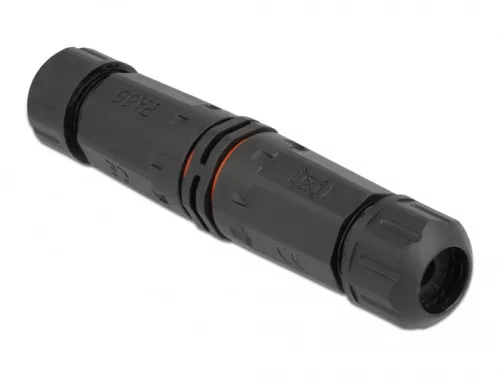 Delock Kültéri kábelkonnektor 5 tűs IP68 vízhatlan, becsavarható, a kábel átmérője 4,5 - 7,5 mm feke (DL-86915)