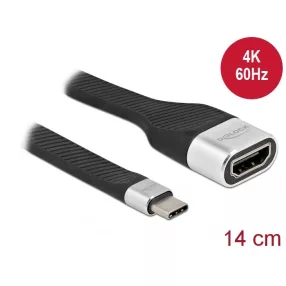   Delock FPC lapos csík kábel USB Type-C  - HDMI (DP Alt Mode) 4K 60 Hz 14 cm (DL-86933)